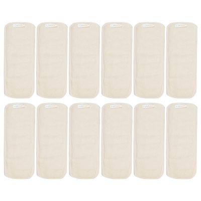 ALVABABY 12PCS Newborn Cloth Diaper Inserts - 4 Layers, Reusable, Overnight 12SMB