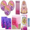 Disney Tangled Birthday Party Supplies Bundle Pack includes 16 Lunch Plates, 16 Napkins, 1 Table Cover, 1 Mini Favor Boxes Centerpiece, 1 Hanging Decorations view 1