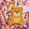Lewtemi 14.5 Inch Bear Piata Bear Themed Birthday Party Supplies Animal Piata with Wood Bat Stick, Paper Blindfold and Confetti for Valentine Baby Shower Party Decor Kid Adult Boy Girl view 2