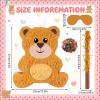 Lewtemi 14.5 Inch Bear Piata Bear Themed Birthday Party Supplies Animal Piata with Wood Bat Stick, Paper Blindfold and Confetti for Valentine Baby Shower Party Decor Kid Adult Boy Girl view 3
