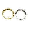 Biuhapiy 925 Silver Ladies Anti-Anxiety Ring Bead Rings Men's Ladies Rotational Stress Anxiety Relief Ring (size 6, steel color) view 2