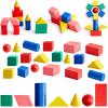 Deekin 70 Pcs Wood Geometric Solid Mini 3D Shapes Wooden Block Bulk for Teaching Classroom Manipulatives Elementary Shape Block for Toddler Kid Geometry Math Kindergarten Preschool Learning (Geometry) view 1
