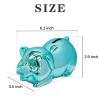 Ceramics Pig Piggy Bank for Adults, Saving Money Bank for Kids, Cute Coin Bank Decorative for Home, Kid's Birthday Gifts (Blue-Piggy2) view 2