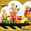Sratte 62 Pcs Construction Birthday Party Supplies Set Kids Construction Dress up Set Including Vest, Hat, Tote Bag, Tablecloth, Traffic Cone Cups and Stickers for Themed Birthday Dress up Party Decor view 2