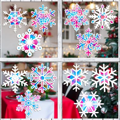 36 Pieces Winter Snowflake Craft for Adults DIY Snowflakes Paper Suncatcher Paper Cuts Set Snowflakes Party Decoration Glass Decoration DIY Window Art Adult Crafts Party Gifts
