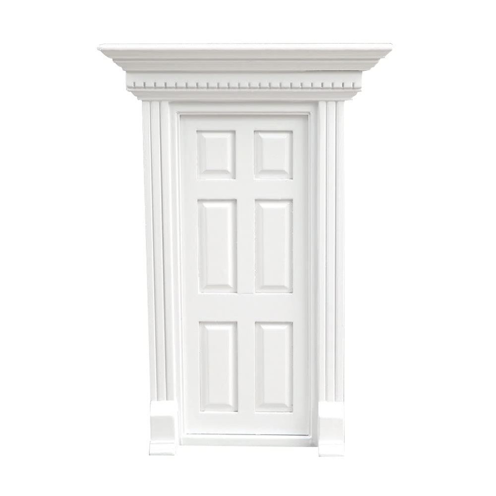 LUOZZY Miniature Door 1:12 Dollhouse Miniature Wooden Door White Mini House Doll for Fairy Garden Dollhouse Accessories