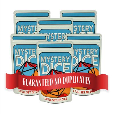 1985 Games Mystery Dice, Set of 7 Polyhedral Dice, Wide Range of Patterns, Gaming Dice, Suitable for Role Playing, Table Games (Pack of 6)