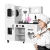 TaoHFE Wooden Kitchen Playset for Toddlers - Kitchen Toy Set with Lights & Sounds for Pretend Play, Gift for Kids Age 3+ (White) view 1