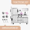 TaoHFE Wooden Kitchen Playset for Toddlers - Kitchen Toy Set with Lights & Sounds for Pretend Play, Gift for Kids Age 3+ (White) view 3