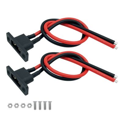 2Pcs Amass XT90E-M Plug Male Battery Connector Mountable Pigtail Cable, XT90 Panel Mount Connector with 30cm Cable for RC Lipo Battery FPV Racing Aircraft Drone