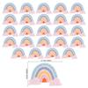 Gyufise 24Pcs Rainbow Clouds Cupcake Toppers Glitter Rainbow Cupcake Picks for Boys Girls Theme Baby Shower Birthday Party Decorations Supplies view 2