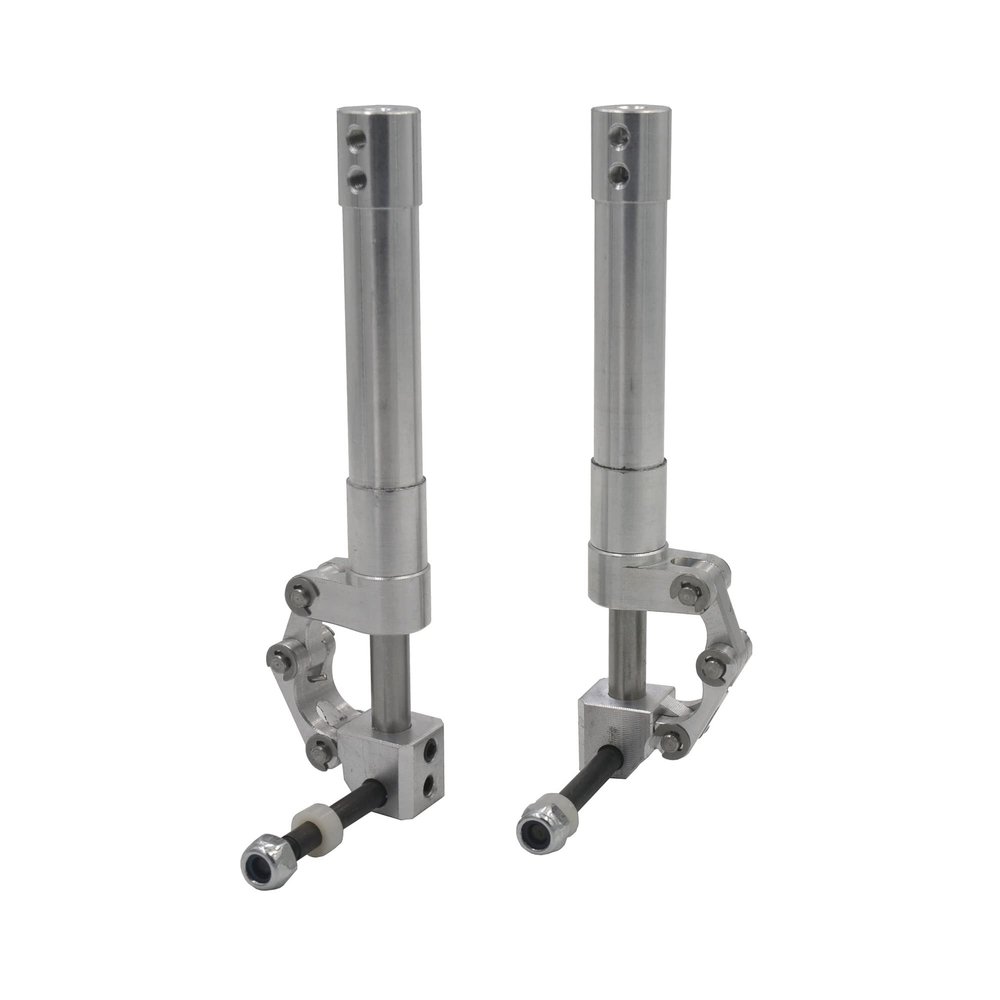 DKNTZO RC Jet EDF Plane Electronic Landing Gear, 1 Pair Aluminum 5mm Height 70mm to 160mm Spring Back Damping Kneeling Landing Gear Retract 3-4kg for RC Model Aircraft Jet EDF Plane Part