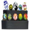 Black 10 Marble Display for 5/8" Marbles Sphere holder lot #107 view 1