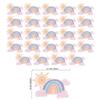 Gyufise 24Pcs Rainbow Clouds Cupcake Toppers Glitter Sun Rainbow Cupcake Picks for Boys Girls Theme Baby Shower Birthday Party Decorations Supplies view 2