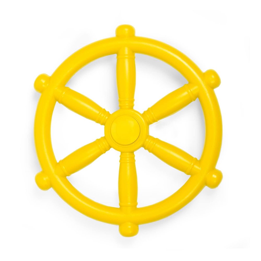 Barcaloo Kids Playground Pirate Ship Steering Wheel - Yellow Jungle Gym Toy for Swing Set, Children's Simulation Playset, Toddler Pirate Ship Toys