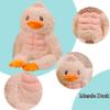 ELAINREN Cuddly Muscle Duck Plush Pillow Kawaii Stuffed White Ducking with Abs, Super Soft Abs Duck Plushie Doll/17.7'' view 3