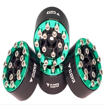 NHX RC 1.0" Aluminum Screw Style Beadlock Wheels (4) Green SCX24