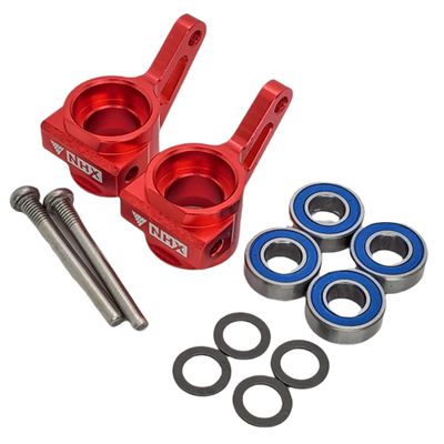 NHX RC Alum Front Steering Knuckles w/Bearings -Red:1/10 2WD Slash/Stampede/Rustler/Bandit