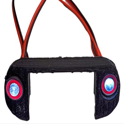 NHX RC Front LED Ring Headlight w/Switch Red/White: SCX24 Bronco Gladiator Wrangler C10 Deadbolt