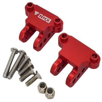 NHX RC Aluminum Lower Shock Mount (2) -Red: Losi LMT 4WD