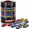 25 Piece Diecast Cars Pack Toy Playset in Storage Carrying Tub - 1:64 Scale Metal Alloy Die-cast Vehicles Collection for Kids view 1