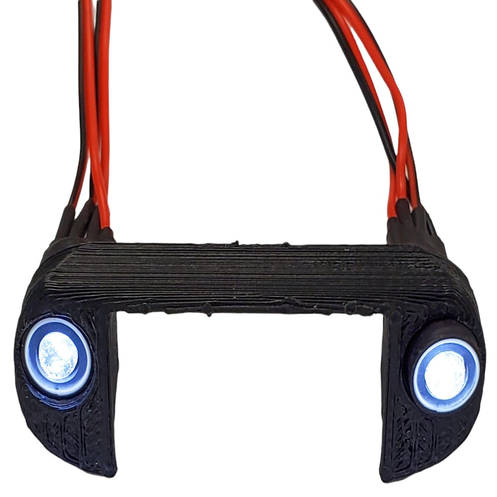NHX RC Front LED Ring Headlight Red/White: SCX24 Bronco Gladiator Wrangler C10 Deadbolt