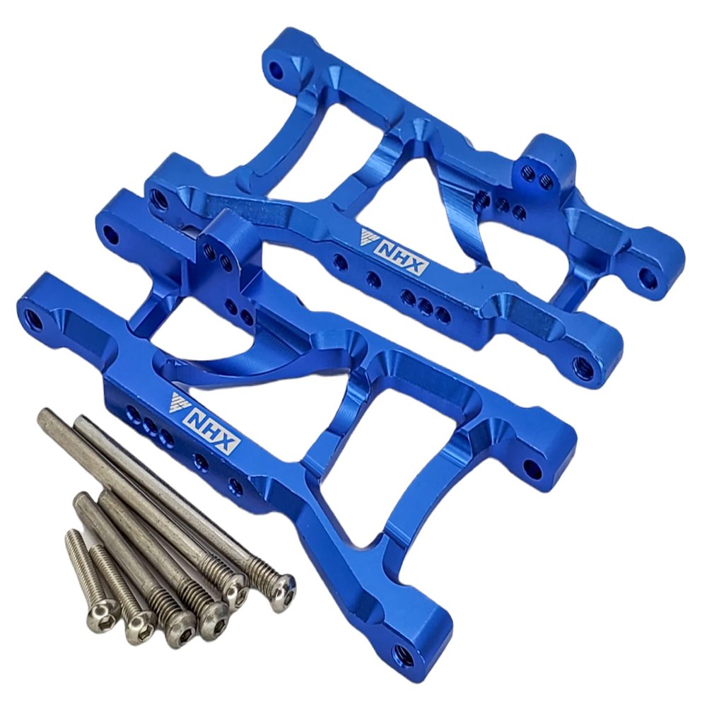 NHX RC Aluminum Rear Suspension A-Arms -Blue :1/10 2WD Slash Rustler Stampede Bandit