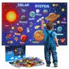 OKOOKO Solar System Felt Story Board Set 41PCS 43x29inch Outer Space Universe Storytelling with Hooks Astronaut Planets Galaxy Preschool Craft Early Learning Interactive Play Kit for Toddlers Kids 4+ view 1