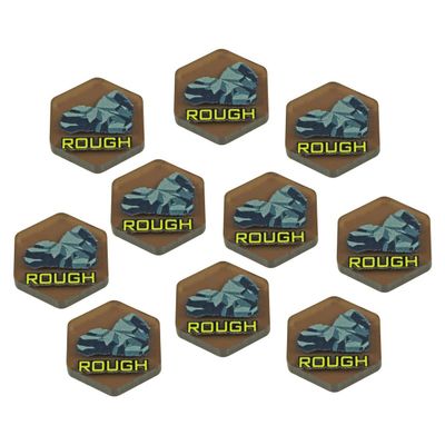 LITKO Premium Printed Mecha Battlefield Terrain Tokens | Compatible with BattleTech | Set of 10 (Rough Ground)