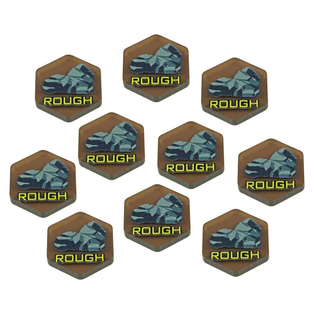 LITKO Premium Printed Mecha Battlefield Terrain Tokens | Compatible with BattleTech | Set of 10 (Rough Ground)