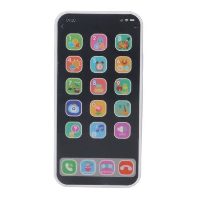 Kids Simulation Cell Phone Toy Music Light Function Educational Gifts for Over 3 Years Old(White)