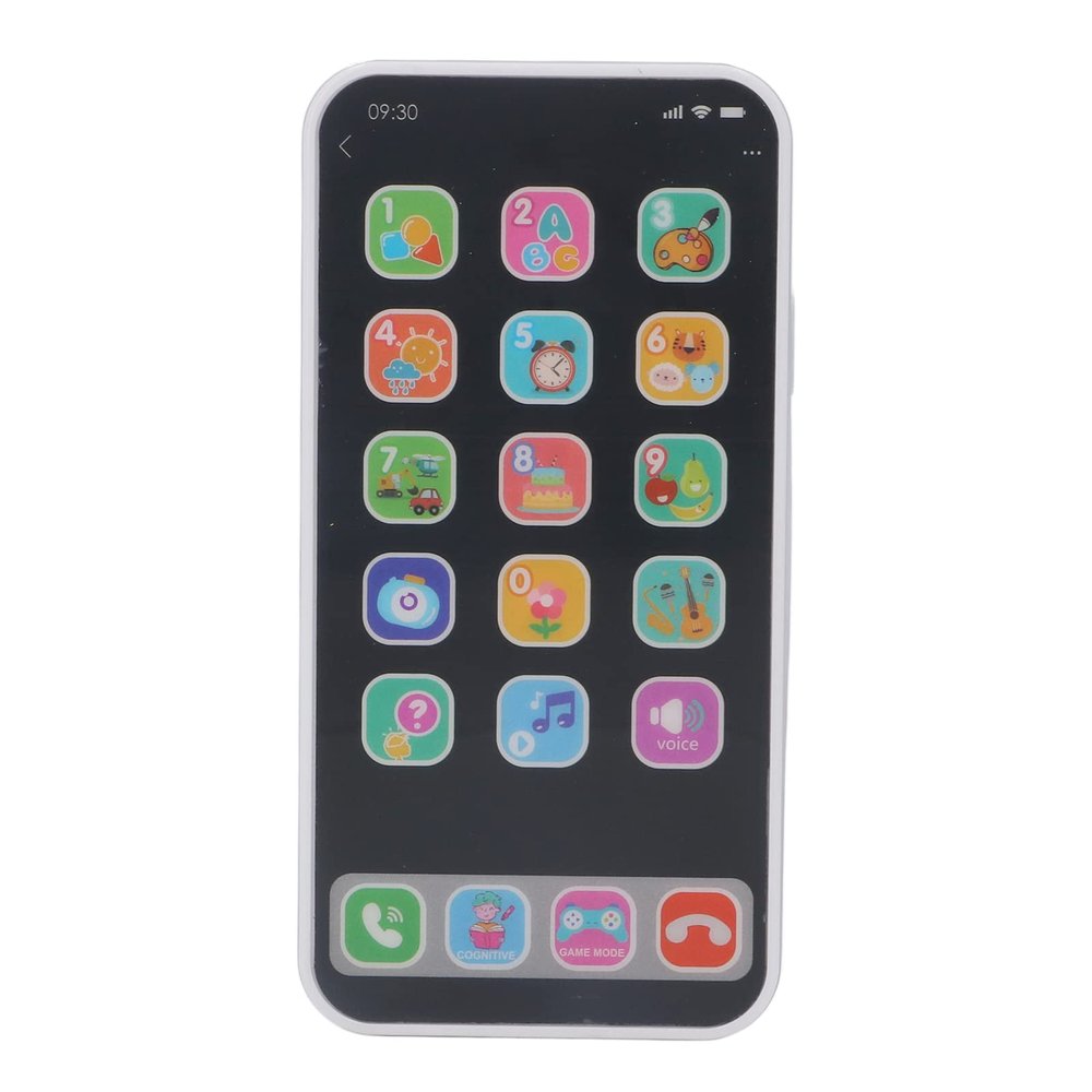 Kids Simulation Cell Phone Toy Music Light Function Educational Gifts for Over 3 Years Old(White)