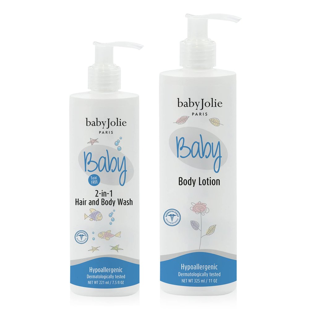 Baby Jolie Baby Bath 2 Pieces Bundle - 1 Body Lotion + 1 2 In 1 Hair And Body Wash