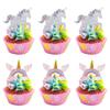 Gyufise 10Pcs Unin Rainbow Cupcake Toppers Unirn Rainbow Cake Topper Decorations for Boys Girl Babyshower Birthday Party Supplies view 1