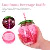 1 Set 3pcs Glowing Pineapple Cup Hawaiian Drinking Cups Hawaii Party Supplies Summer Drink Cups Kids Plastic Water Bottle Luminous Drink Cups Fruit Juice Flashing Child Pp Material view 2