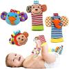 Baby Infant Rattle Socks Toys, Wrist Rattles and Foot Finders for Baby Boy or Girl - New Baby Gift Infant Toys 4PCS view 1