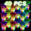 mishunyus 40 Pack Glow Birthday Squad Cups 16oz - Reusable Light Up Party Cups for Adult Birthdays 21st, 30th, 40th, 50th, 60th Theme Decorations Supplies, Night Club Party Favors view 4