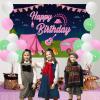 Girl Camping Party Decorations, Pink Camping Party Decorations with Happy Birthday Backdrop Cake Topper Banner Garland Cupcake Topper Balloons for Camp Themed Birthday Party Supplies view 2