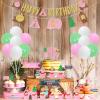 Girl Camping Party Decorations, Pink Camping Party Decorations with Happy Birthday Backdrop Cake Topper Banner Garland Cupcake Topper Balloons for Camp Themed Birthday Party Supplies view 3