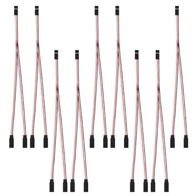 SUPULSE 9 Pieces JST Y Connector 3 Pin JST Plug C-Y line Servo Extension Cable Wire Cord Female to Male RC Servo Connectors for RC JR Futaba RC Car Airplanes