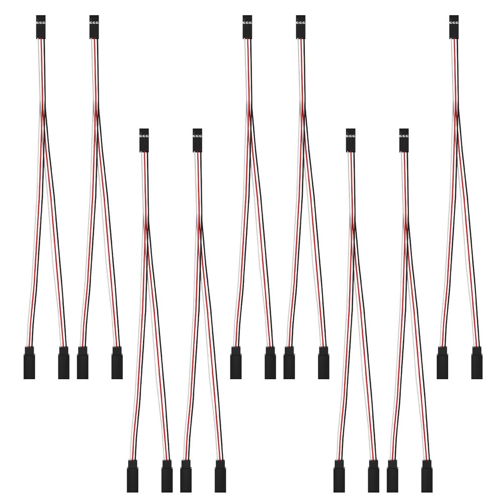 SUPULSE 9 Pieces JST Y Connector 3 Pin JST Plug C-Y line Servo Extension Cable Wire Cord Female to Male RC Servo Connectors for RC JR Futaba RC Car Airplanes