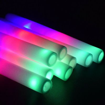 MR PARTY KING 100 Pack LED Foam Sticks Bulk - Multi Color with 3 Flashing Modes - Glow in The Dark Party Supplies for Wedding, Raves, Concert, Party, Camping