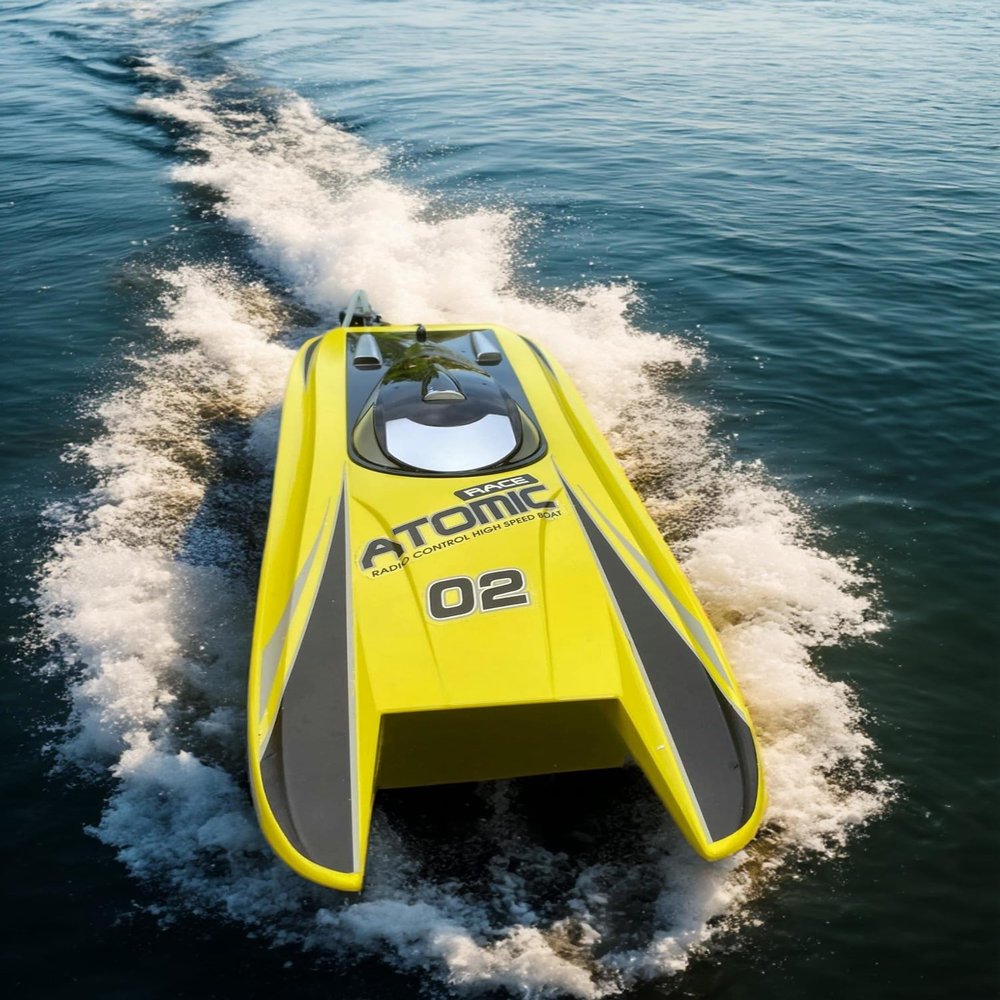 Ssccgym 27.6" Inch RTR Large Brushless Remote Control Boat 3CH 35MPH+ RC Sail on Big Lake Pool Sea Electric RC Racing Watercraft