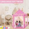 Kid's Play Tent, Ceither Princess Castle Girls Playhouse with Star Lights, 55" x 53" (L x H) Pink Princess Tent Indoor Outdoor for Imagination Interactive Play view 2