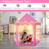 Kid's Play Tent, Ceither Princess Castle Girls Playhouse with Star Lights, 55" x 53" (L x H) Pink Princess Tent Indoor Outdoor for Imagination Interactive Play view 3