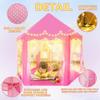 Kid's Play Tent, Ceither Princess Castle Girls Playhouse with Star Lights, 55" x 53" (L x H) Pink Princess Tent Indoor Outdoor for Imagination Interactive Play view 4