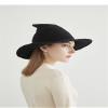Qianmome 1 2 4 Pack Halloween Witch Hat for Women Wide Brim Foldable Pointed Cap for Halloween Party Costume Accessory view 2