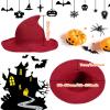 Qianmome 1 2 4 Pack Halloween Witch Hat for Women Wide Brim Foldable Pointed Cap for Halloween Party Costume Accessory view 3