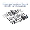 AMOC MAD RC V8 Engine Model, Simulation Dynamic V8 Engine Internal Combustion Engine DIY Assembly Model for AX90104 SCX10 Capra VS4-10 Pro/Ultra Model Car, Red, 6.4 x 6.0 x 5.5cm view 2