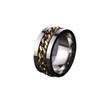 LIOYSIUT Anxiety Ring for Men & Women, Stainless Steel Spinning Ring for Stress Relief (Size 9, Gold) view 1